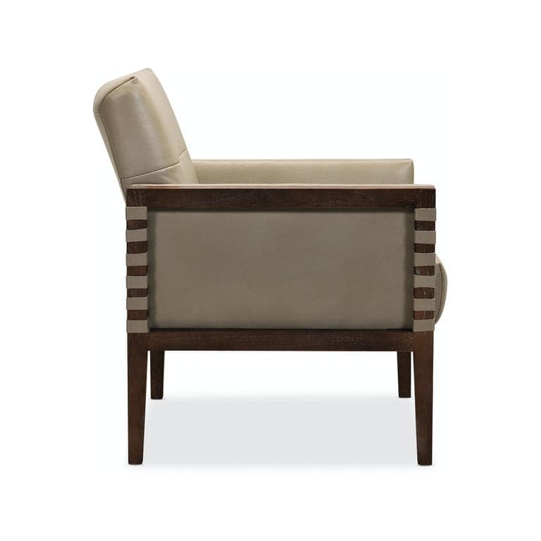 Carverdale Leather Club Chair w/ Wood Frame-Hooker-HOOKER-CC401-095-Lounge ChairsGrey-8-France and Son