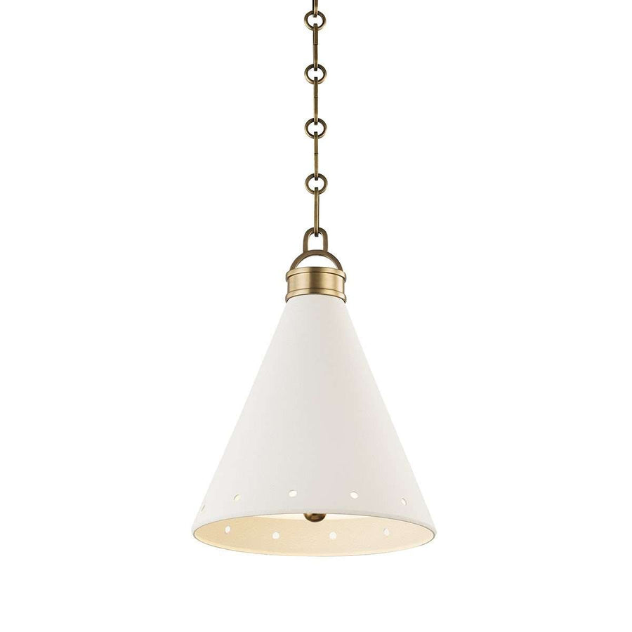 Plaster No.1 1 Light Small Pendant-Hudson Valley-HVL-MDS400-AGB/WP-Pendants-1-France and Son