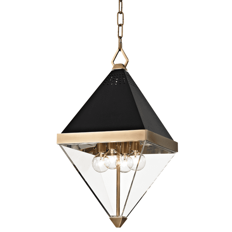 Coltrane 4 Light Pendant-Hudson Valley-HVL-4510-AGB-PendantsAged Brass-1-France and Son