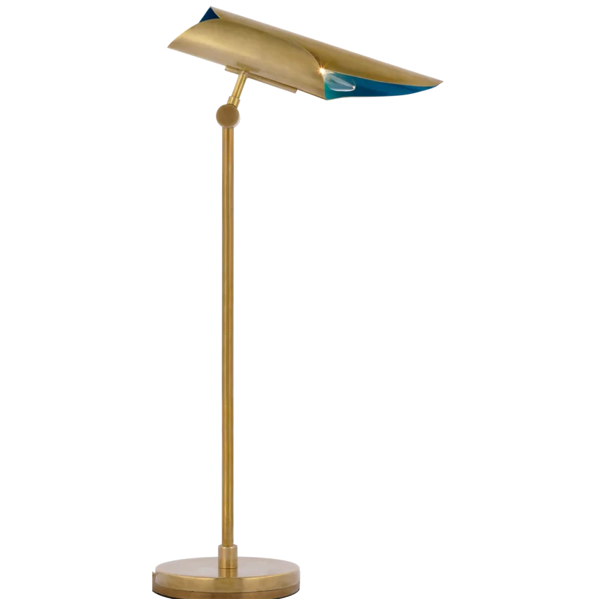 Flowna Desk Lamp-Visual Comfort-VISUAL-CD 3020SB/RB-Table LampsSoft Brass and Riviera Blue-4-France and Son