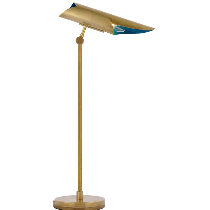 Flowna Desk Lamp-Visual Comfort-VISUAL-CD 3020SB/RB-Table LampsSoft Brass and Riviera Blue-4-France and Son