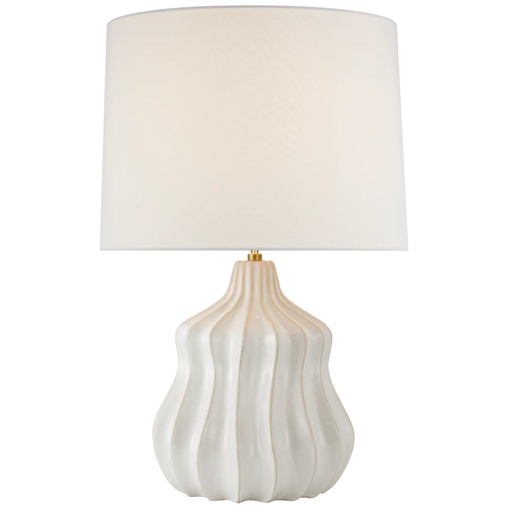 Ebber Large Table Lamp-Visual Comfort-VISUAL-CD 3603WIV-L-Table LampsWashed Ivory-Linen Shade-2-France and Son