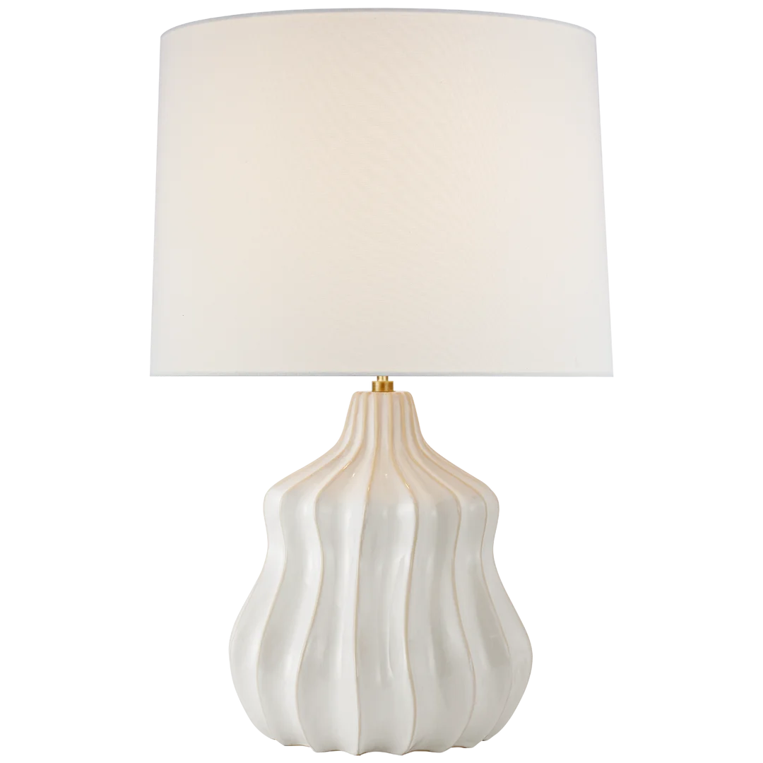 Ebber Large Table Lamp-Visual Comfort-VISUAL-CD 3603WIV-L-Table LampsWashed Ivory-Linen Shade-2-France and Son