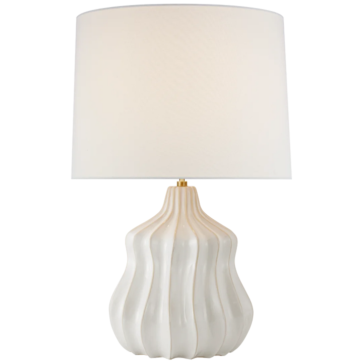 Ebber Large Table Lamp-Visual Comfort-VISUAL-CD 3603WIV-L-Table LampsWashed Ivory-Linen Shade-2-France and Son