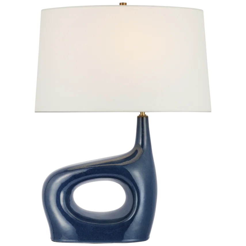 Suta Medium Left Table Lamp-Visual Comfort-VISUAL-CD 3609MBB-L-Table LampsMixed Blue Brown-2-France and Son
