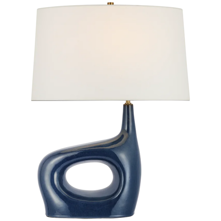 Suta Medium Left Table Lamp-Visual Comfort-VISUAL-CD 3609MBB-L-Table LampsMixed Blue Brown-2-France and Son