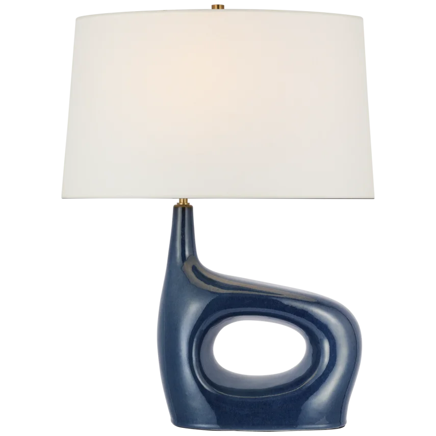 Suta Medium Right Table Lamp-Visual Comfort-VISUAL-CD 3610MBB-L-Table LampsMixed Blue Brown-2-France and Son