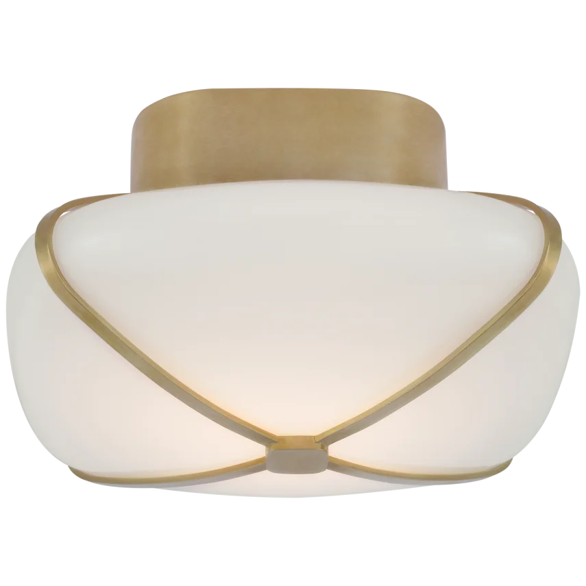 Fonclay 9" Flush Mount-Visual Comfort-VISUAL-CD 4004SB-WG-Flush MountsSoft Brass-3-France and Son