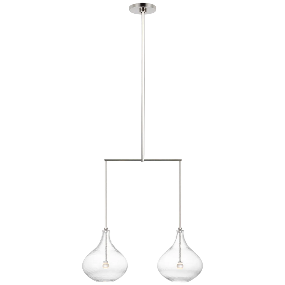 Lumme Small Linear Chandelier-Visual Comfort-VISUAL-CD 5026PN-CG-ChandeliersPolished Nickel-Clear Glass-2-France and Son