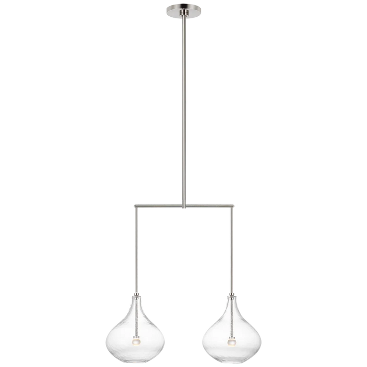 Lumme Small Linear Chandelier-Visual Comfort-VISUAL-CD 5026PN-CG-ChandeliersPolished Nickel-Clear Glass-2-France and Son