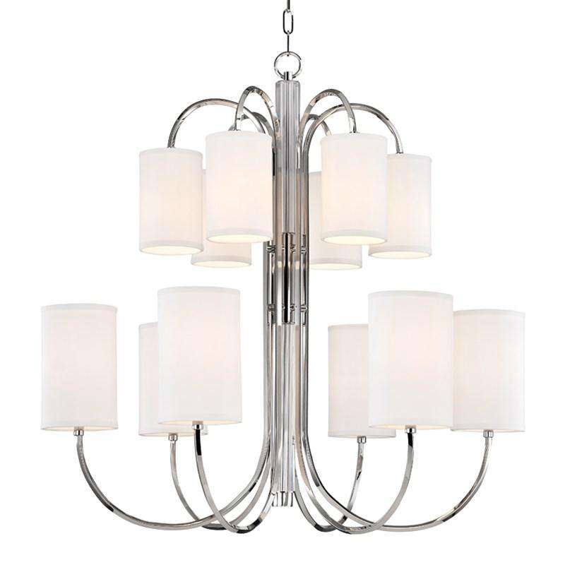 Junius 12 Light Chandelier Polished Nickel-Hudson Valley-HVL-9112-PN-Chandeliers-1-France and Son