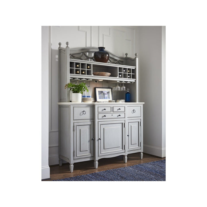 Summer Hill Collection - Serving Buffet with Bar Hutch-Universal Furniture-UNIV-987670C-Bar StorageCotton Cream-3-France and Son