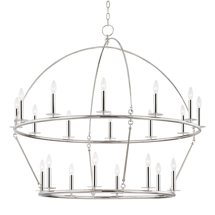 Howell 20 Light Chandelier-Hudson Valley-HVL-9549-PN-ChandeliersPolished Nickel-3-France and Son