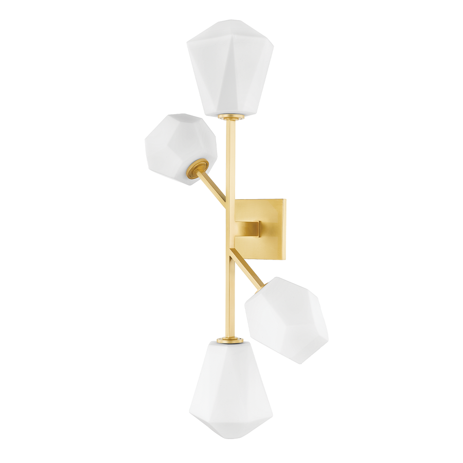 Tring 4 Light Wall Sconce-Hudson Valley-HVL-PI1894104-AGB-Wall LightingAged Brass-1-France and Son