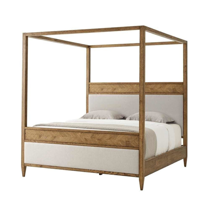 Nova Canopy Bed US King-Theodore Alexander-THEO-TAS83025.1BUS-BedsLight Brown-1-France and Son