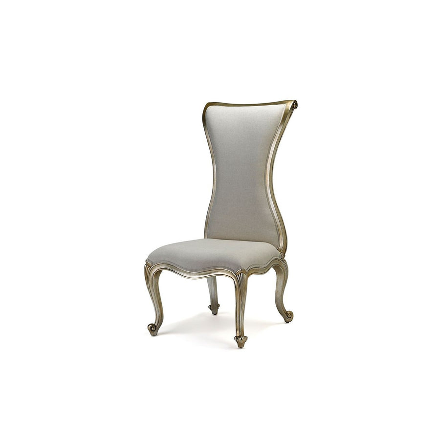 Anne High Back Chair-Alden Parkes-ALDEN-CH-ANNE-BS-Dining ChairsBurnished Silver-1-France and Son