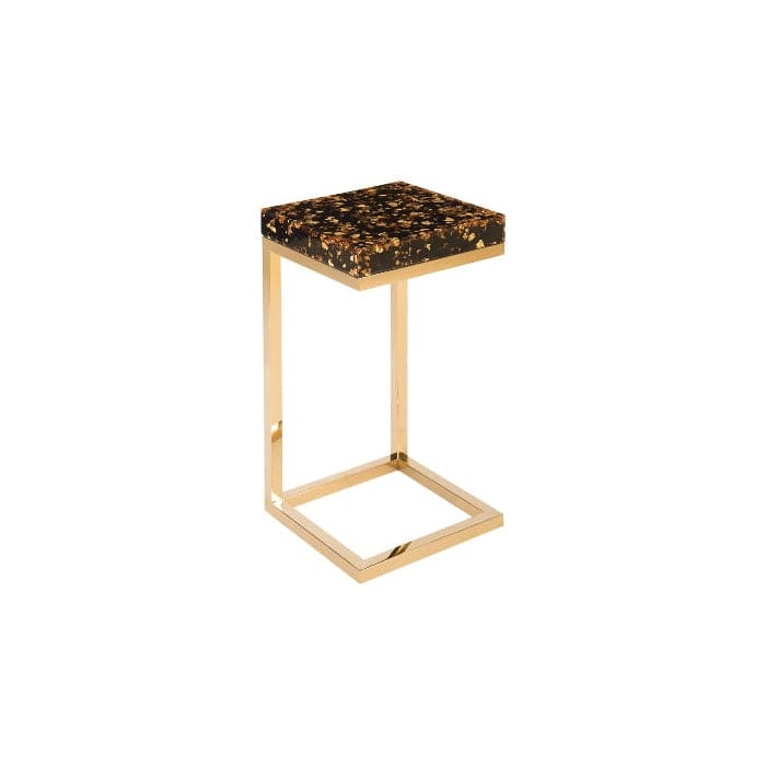 Captured End Table Gold Flake, Plated Brass Base-Phillips Collection-PHIL-CH81117-Side Tables-3-France and Son