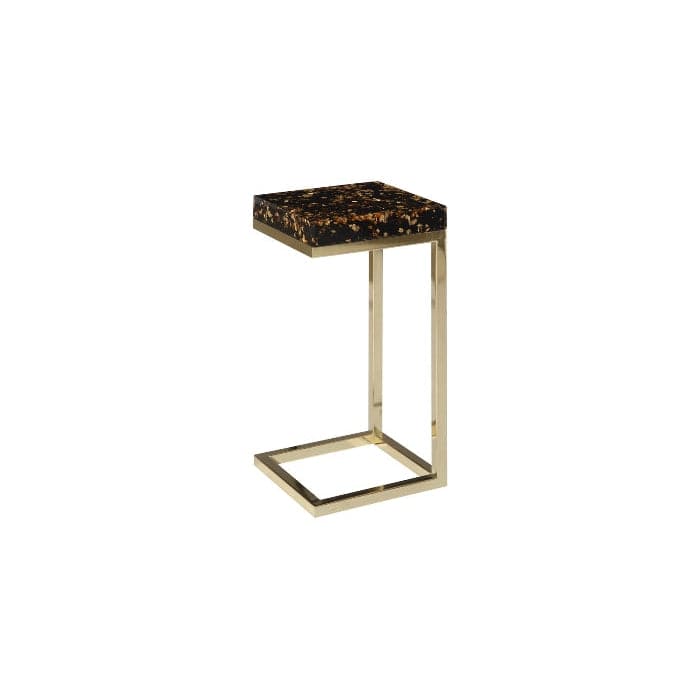 Captured End Table Gold Flake, Plated Brass Base-Phillips Collection-PHIL-CH81117-Side Tables-1-France and Son