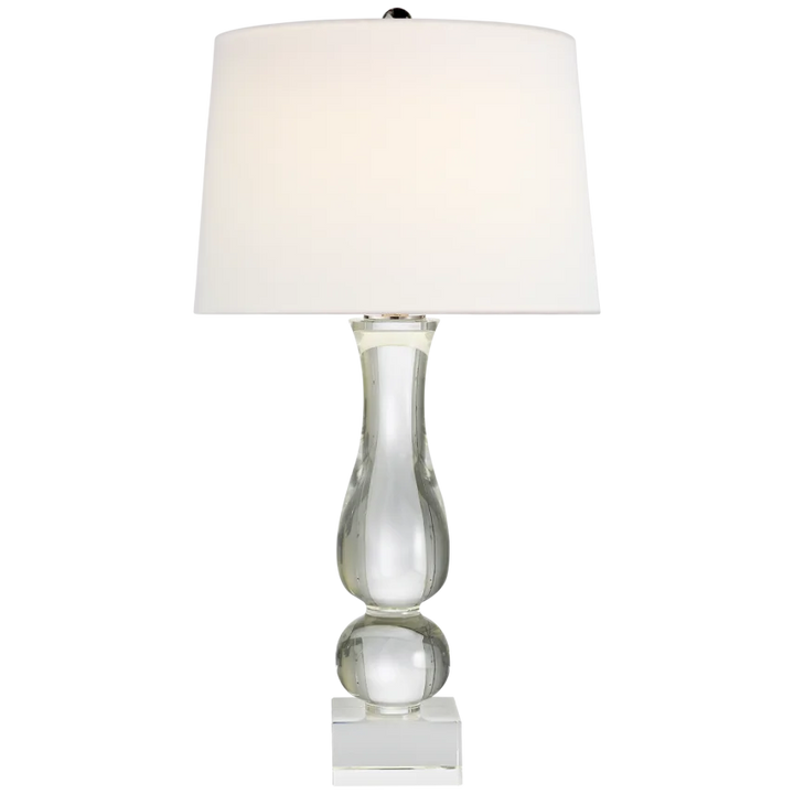 Charted Table Lamp-Visual Comfort-VISUAL-CHA 8646CG-L-Table LampsCrystal-Linen Shade-4-France and Son