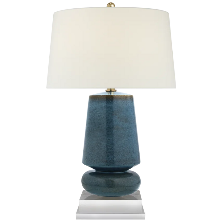 Parisian Small Table Lamp - Linen Shade-Visual Comfort-VISUAL-CHA 8668OSB-L-Table LampsOslo Blue-3-France and Son