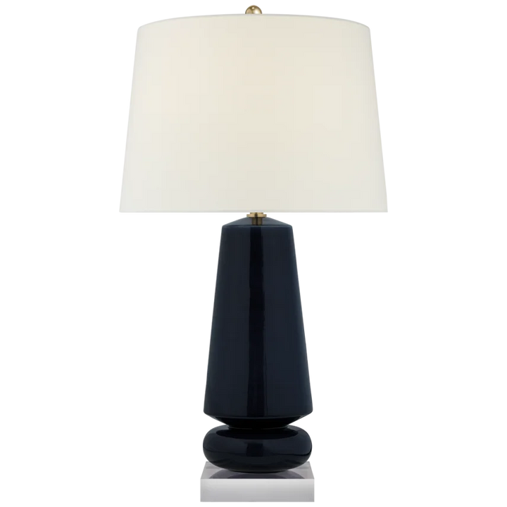 Parisian Medium Table Lamp - Linen Shade-Visual Comfort-VISUAL-CHA 8670DM-L-Table LampsDenim Porcelain-1-France and Son