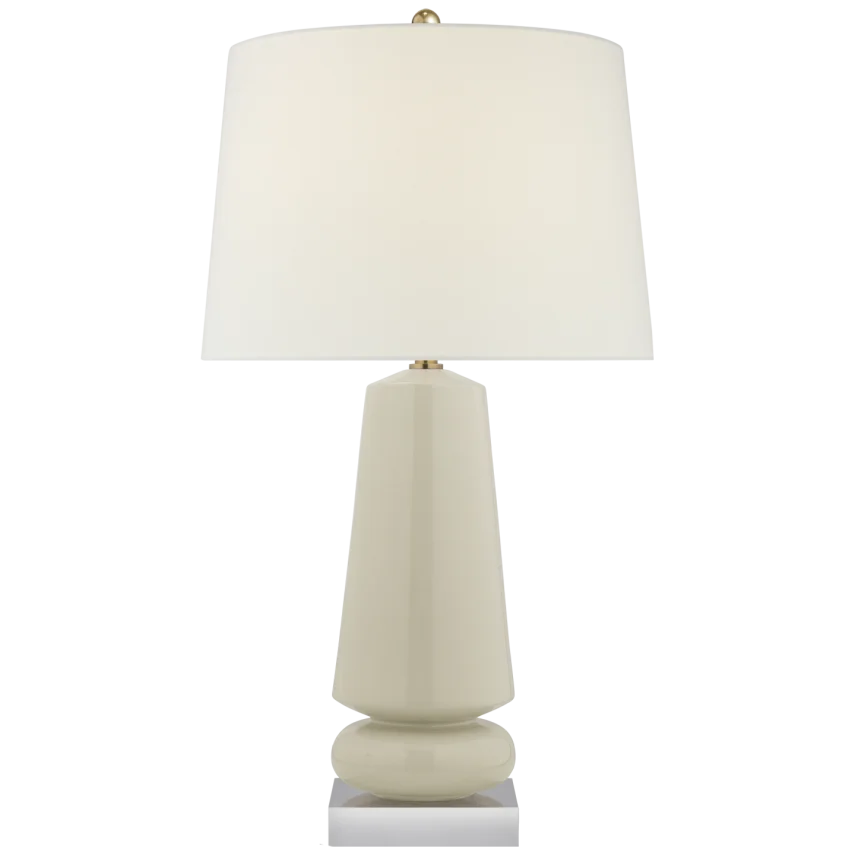 Parisian Medium Table Lamp - Linen Shade-Visual Comfort-VISUAL-CHA 8670ICO-L-Table LampsCoconut Porcelain-2-France and Son