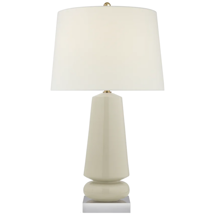 Parisian Medium Table Lamp - Linen Shade-Visual Comfort-VISUAL-CHA 8670ICO-L-Table LampsCoconut Porcelain-2-France and Son