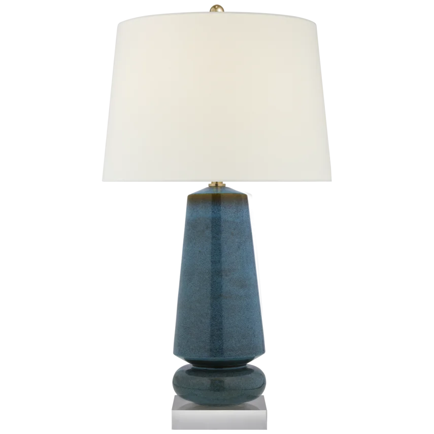 Parisian Medium Table Lamp - Linen Shade-Visual Comfort-VISUAL-CHA 8670OSB-L-Table LampsOslo Blue-3-France and Son