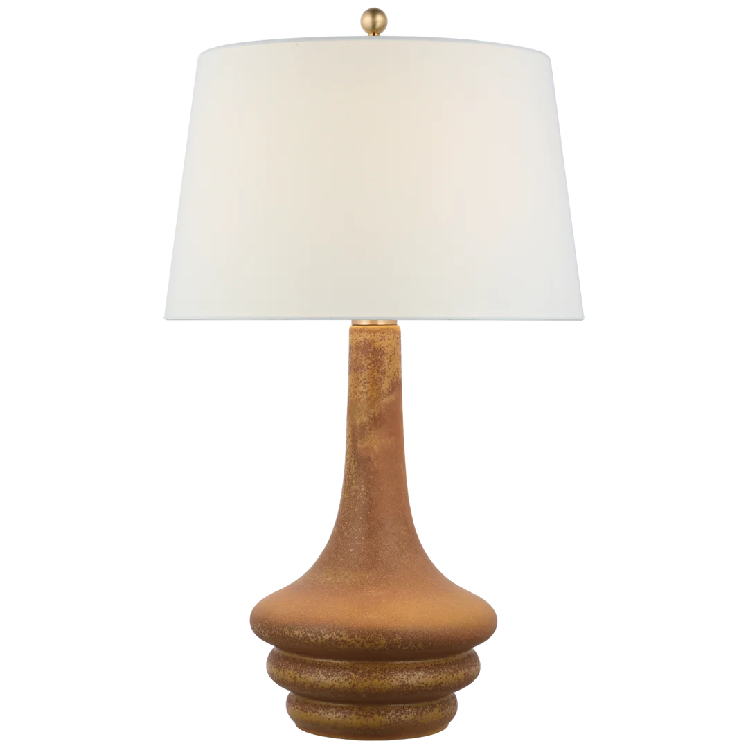 Wolly Large Table Lamp-Visual Comfort-VISUAL-CHA 8688YOX-L-Table LampsYellow Oxide-Linen Shade-3-France and Son