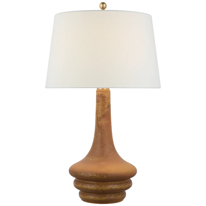 Wolly Large Table Lamp-Visual Comfort-VISUAL-CHA 8688YOX-L-Table LampsYellow Oxide-Linen Shade-3-France and Son