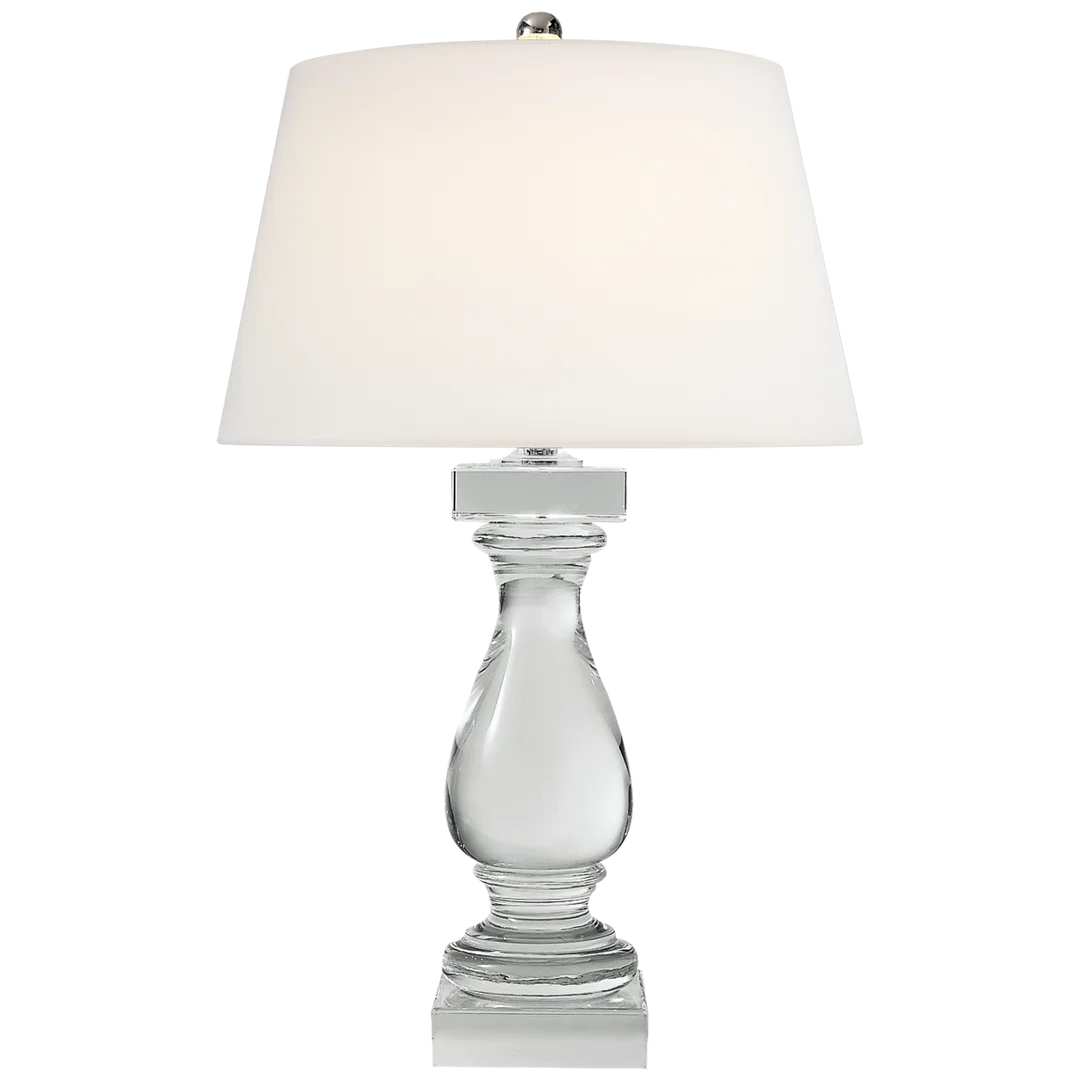 Bennett Table Lamp-Visual Comfort-VISUAL-CHA 8924CG-L-Table LampsCrystal-Linen Shade-5-France and Son