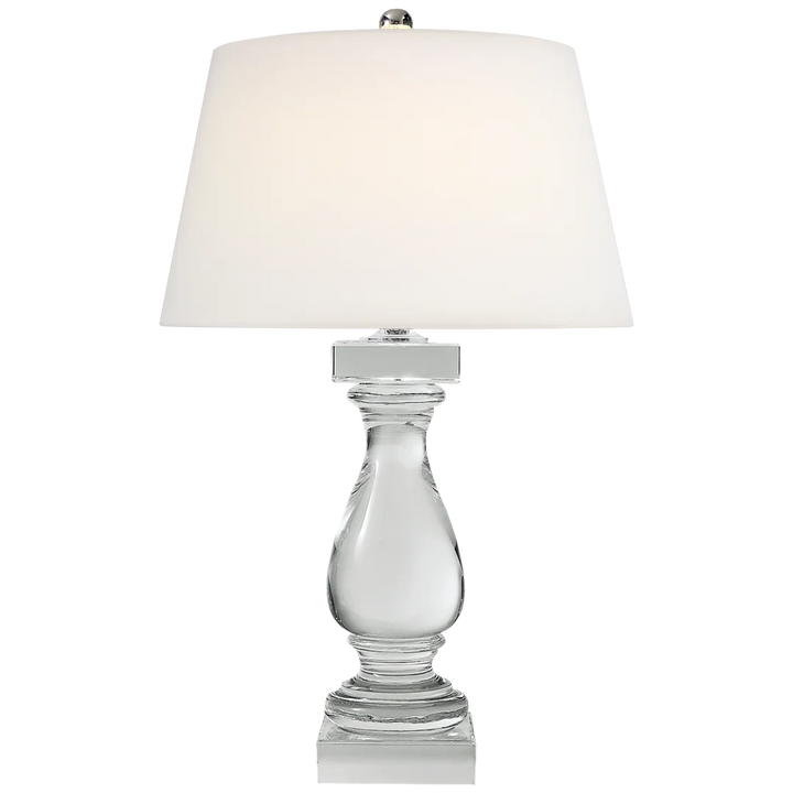 Bennett Table Lamp-Visual Comfort-VISUAL-CHA 8924CG-L-Table LampsCrystal-Linen Shade-5-France and Son