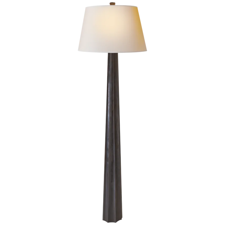 Fornax Floor Lamp-Visual Comfort-VISUAL-CHA 9461AI-NP-Floor LampsAged Iron-Natural Paper-3-France and Son