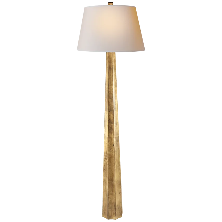 Fornax Floor Lamp-Visual Comfort-VISUAL-CHA 9461GI-NP-Floor LampsGilded Iron-Natural Paper-4-France and Son