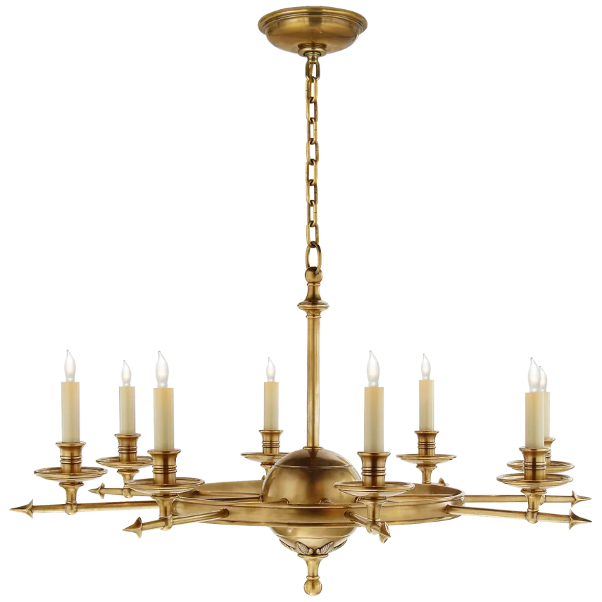 Life and Air Large Chandelier-Visual Comfort-VISUAL-CHC 1447AB-ChandeliersAntique-Burnished Brass-1-France and Son