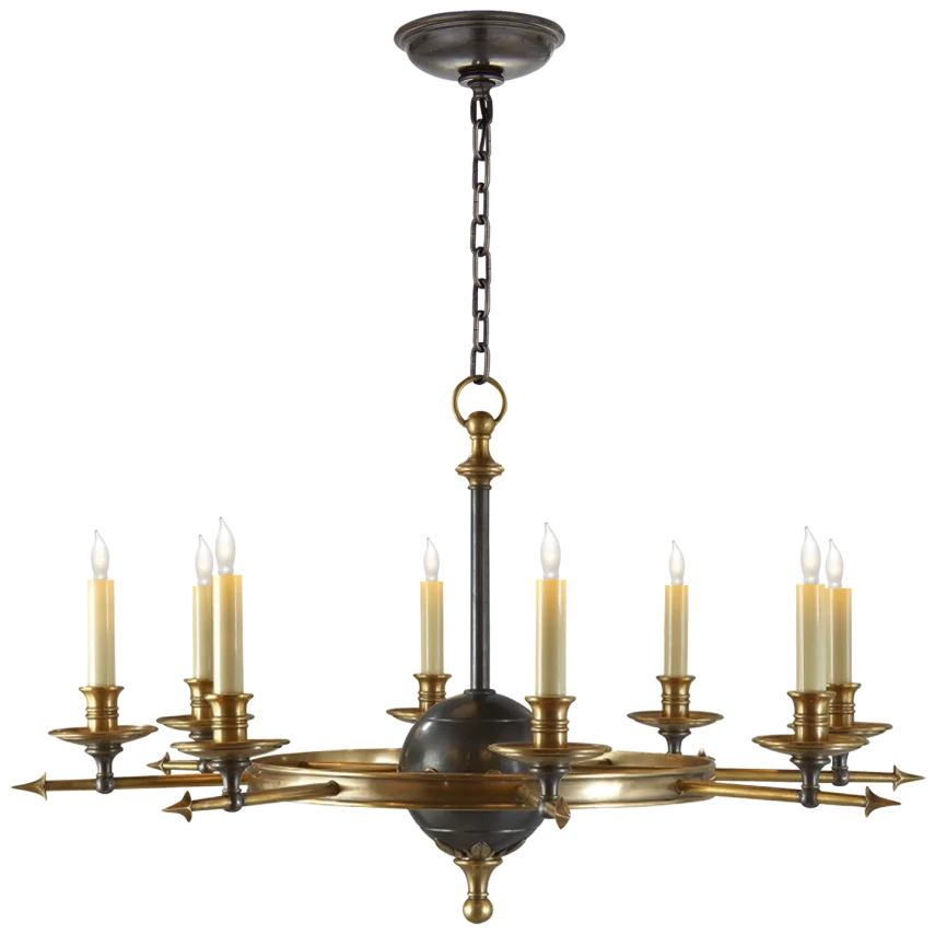 Life and Air Large Chandelier-Visual Comfort-VISUAL-CHC 1447BZ/AB-ChandeliersBronze with Antique-Burnished Brass-3-France and Son