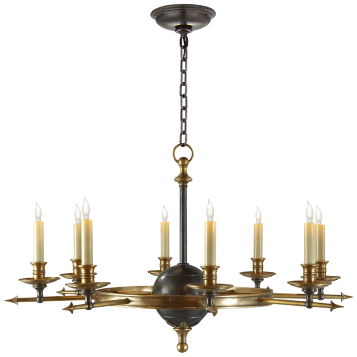 Life and Air Large Chandelier-Visual Comfort-VISUAL-CHC 1447BZ/AB-ChandeliersBronze with Antique-Burnished Brass-3-France and Son