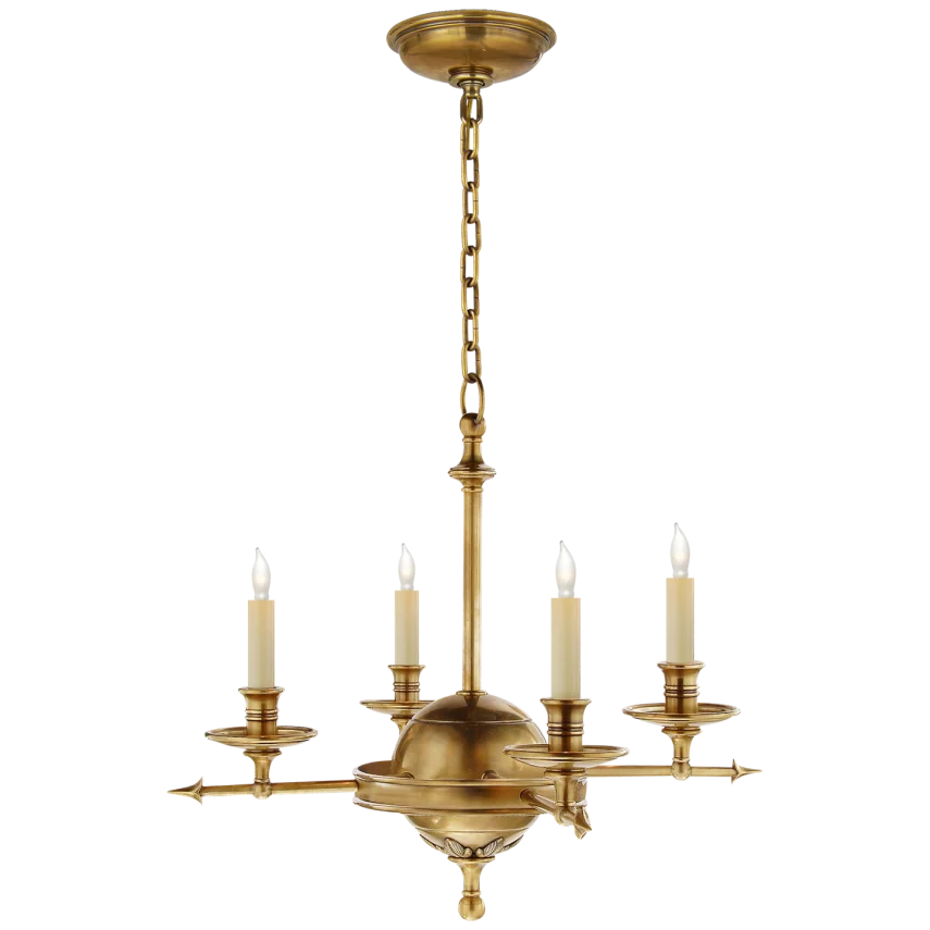 Life and Air Small Chandelier-Visual Comfort-VISUAL-CHC 1448AB-ChandeliersAntique-Burnished Brass-1-France and Son