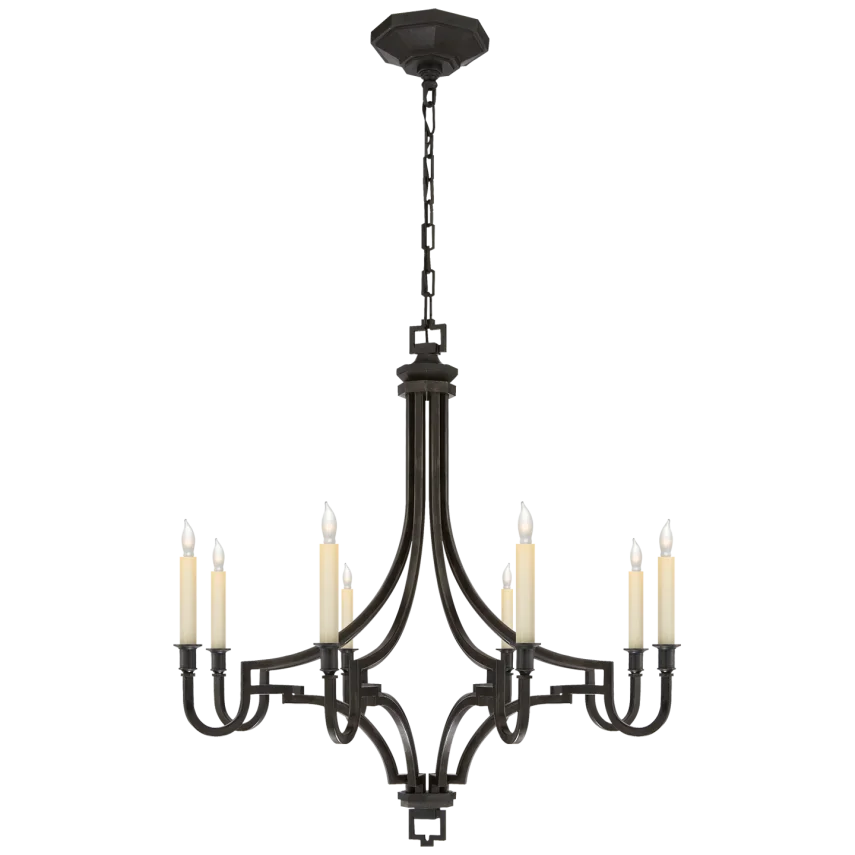 Mason Chandelier-Visual Comfort-VISUAL-CHC 1561AI-ChandeliersAged Iron-Medium-6-France and Son