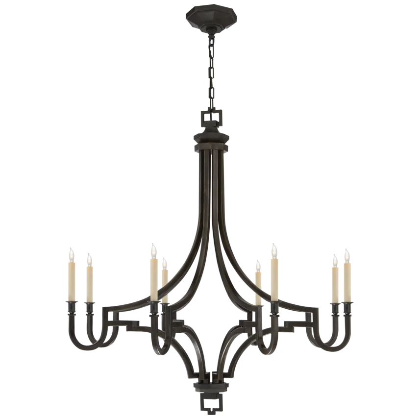 Mason Chandelier-Visual Comfort-VISUAL-CHC 1562AI-ChandeliersAged Iron-Large-2-France and Son