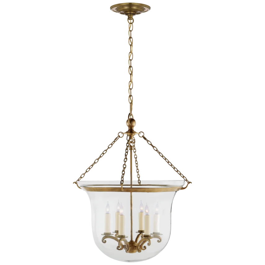 Cascade Large Bell Jar Lantern-Visual Comfort-VISUAL-CHC 2110AB-PendantsAntique-Burnished Brass-1-France and Son