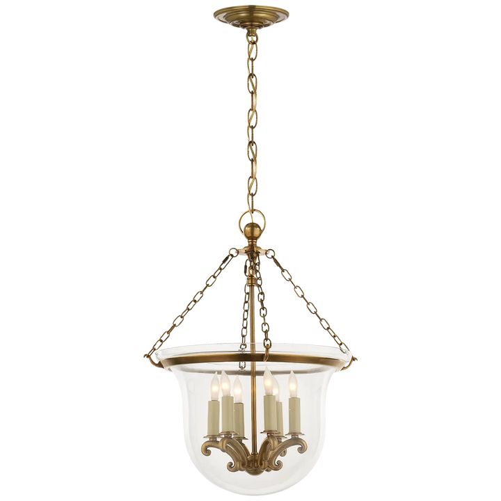 Cascade Medium Bell Jar Lantern-Visual Comfort-VISUAL-CHC 2117AB-ChandeliersAntique-Burnished Brass-1-France and Son
