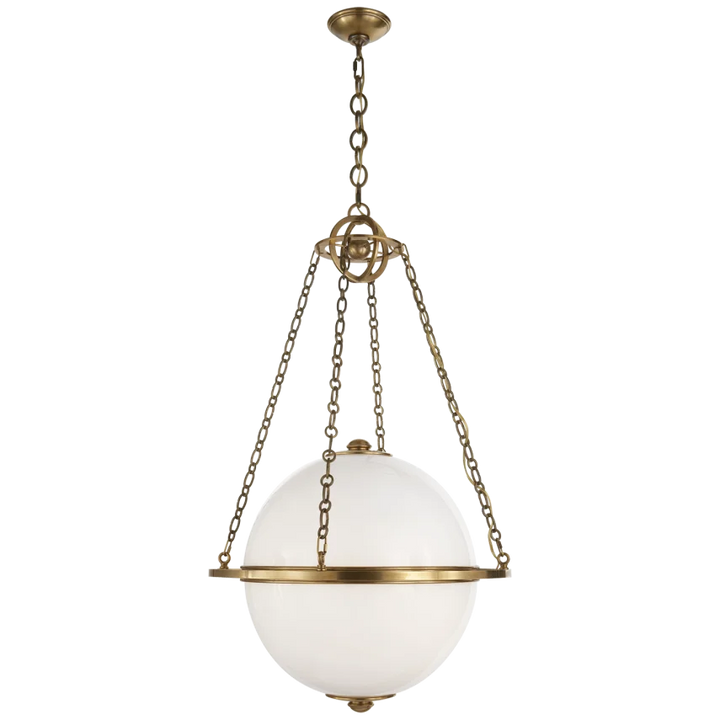 Maple Globe Lantern-Visual Comfort-VISUAL-CHC 2135AB-WG-PendantsAntique-Burnished Brass-White Glass-1-France and Son