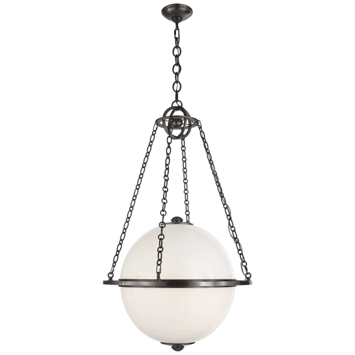 Maple Globe Lantern-Visual Comfort-VISUAL-CHC 2135BZ-WG-PendantsBronze-White Glass-2-France and Son