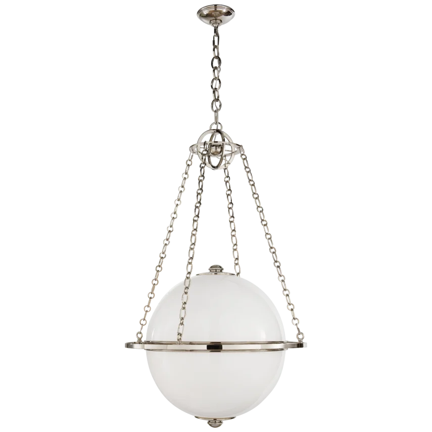 Maple Globe Lantern-Visual Comfort-VISUAL-CHC 2135PN-WG-PendantsPolished Nickel-White Glass-3-France and Son