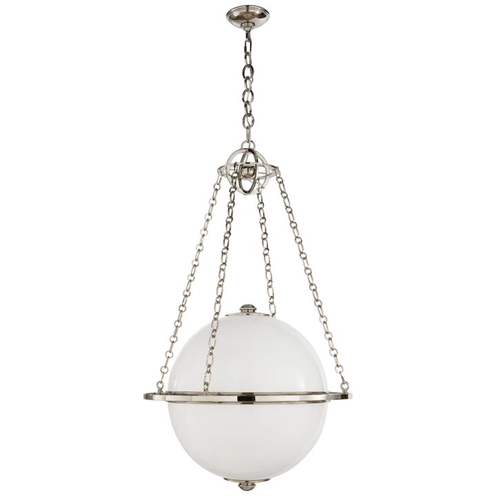 Maple Globe Lantern-Visual Comfort-VISUAL-CHC 2135PN-WG-PendantsPolished Nickel-White Glass-3-France and Son