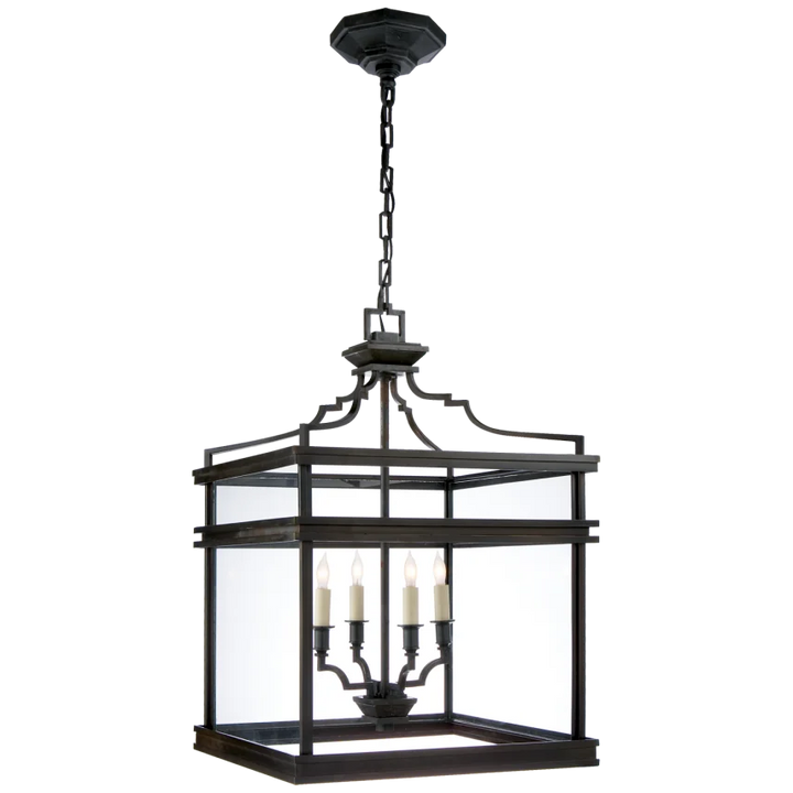 Mason Medium Lantern-Visual Comfort-VISUAL-CHC 2161AI-PendantsAged Iron-1-France and Son