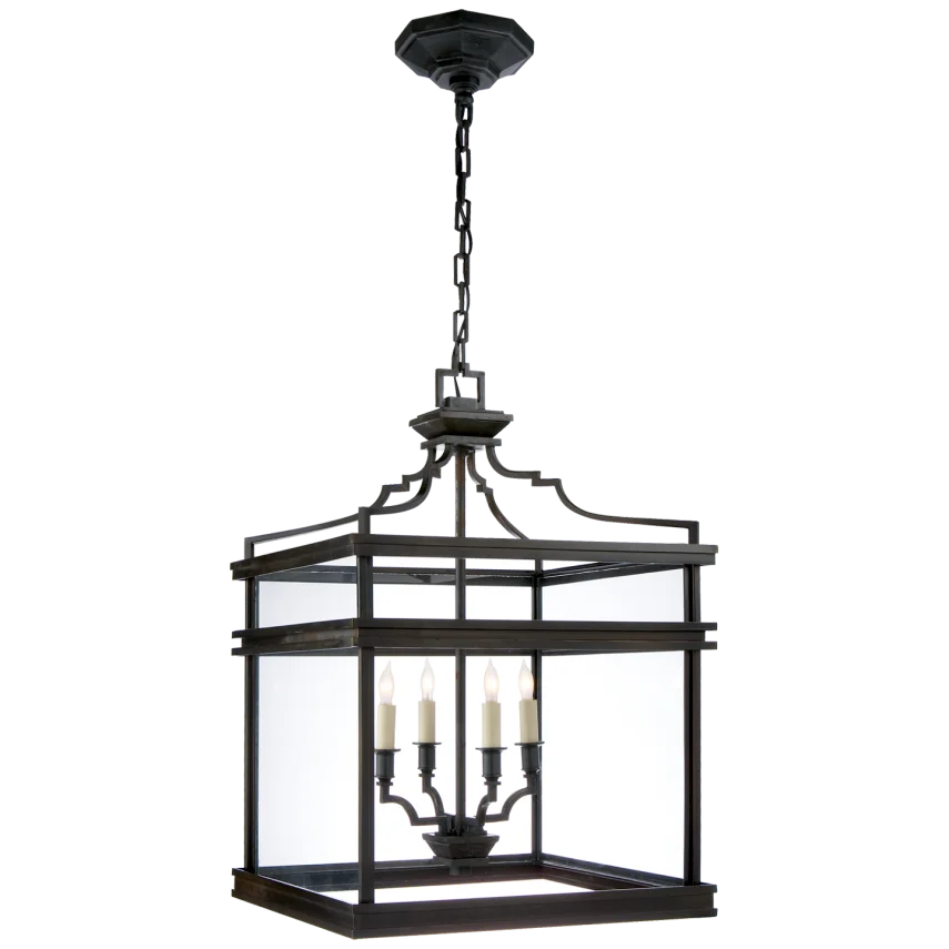 Mason Medium Lantern-Visual Comfort-VISUAL-CHC 2161AI-PendantsAged Iron-1-France and Son