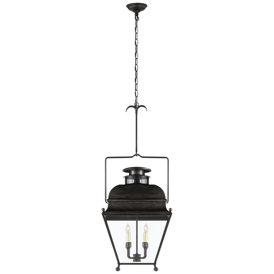 Halley Small Lantern-Visual Comfort-VISUAL-CHC 2215AI-ChandeliersAged Iron-1-France and Son