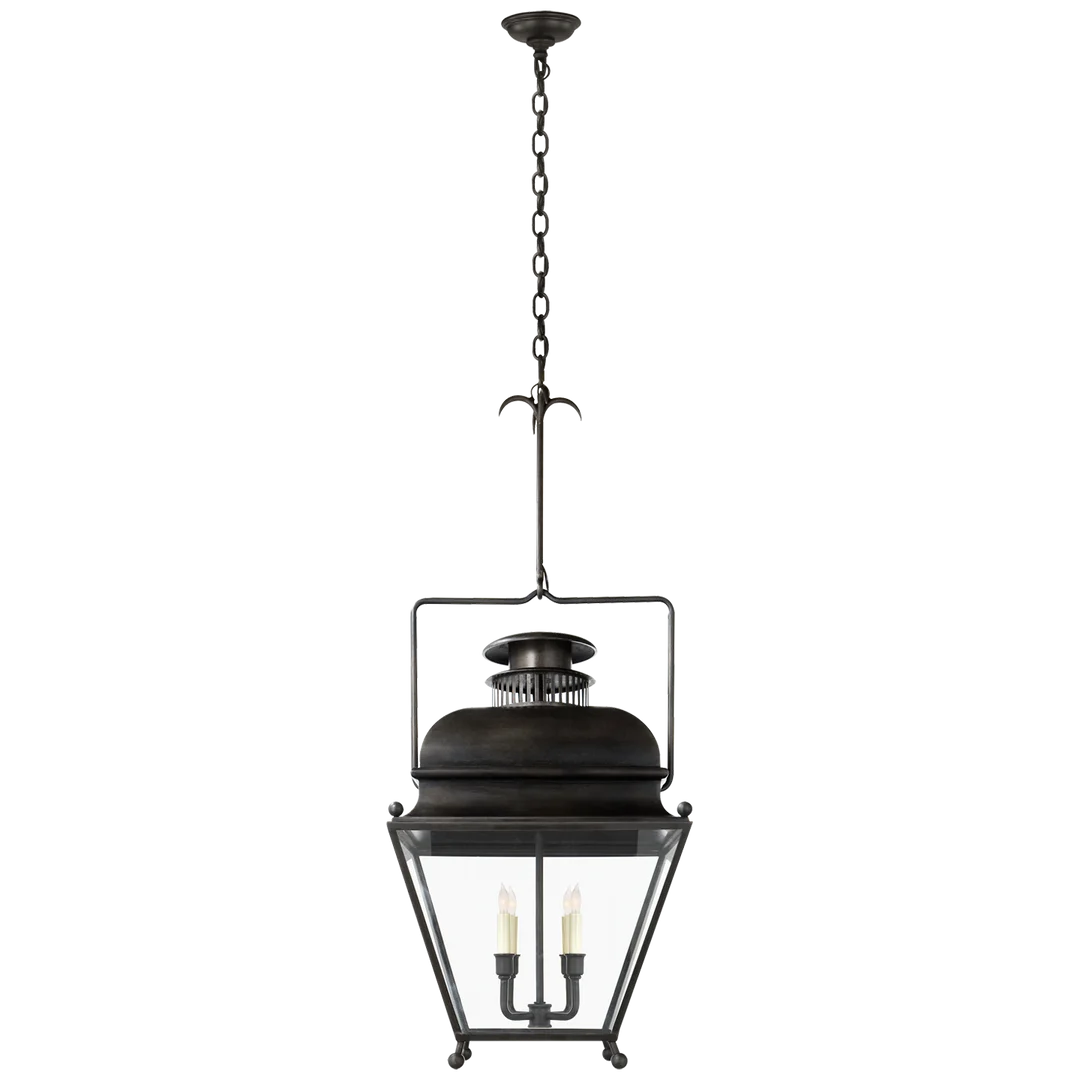 Halley Large Lantern-Visual Comfort-VISUAL-CHC 2216AI-ChandeliersAged Iron-1-France and Son